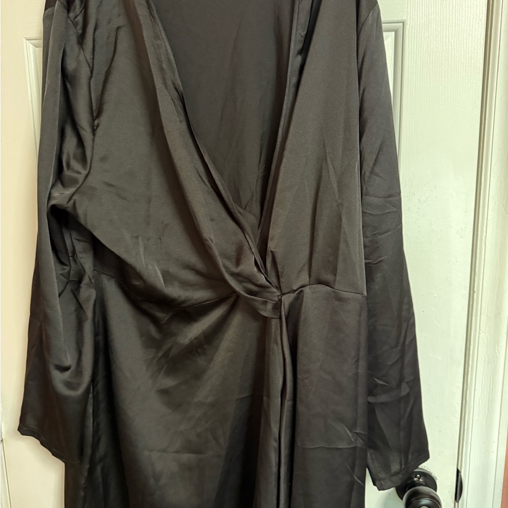 Elegant Black Satin Dress